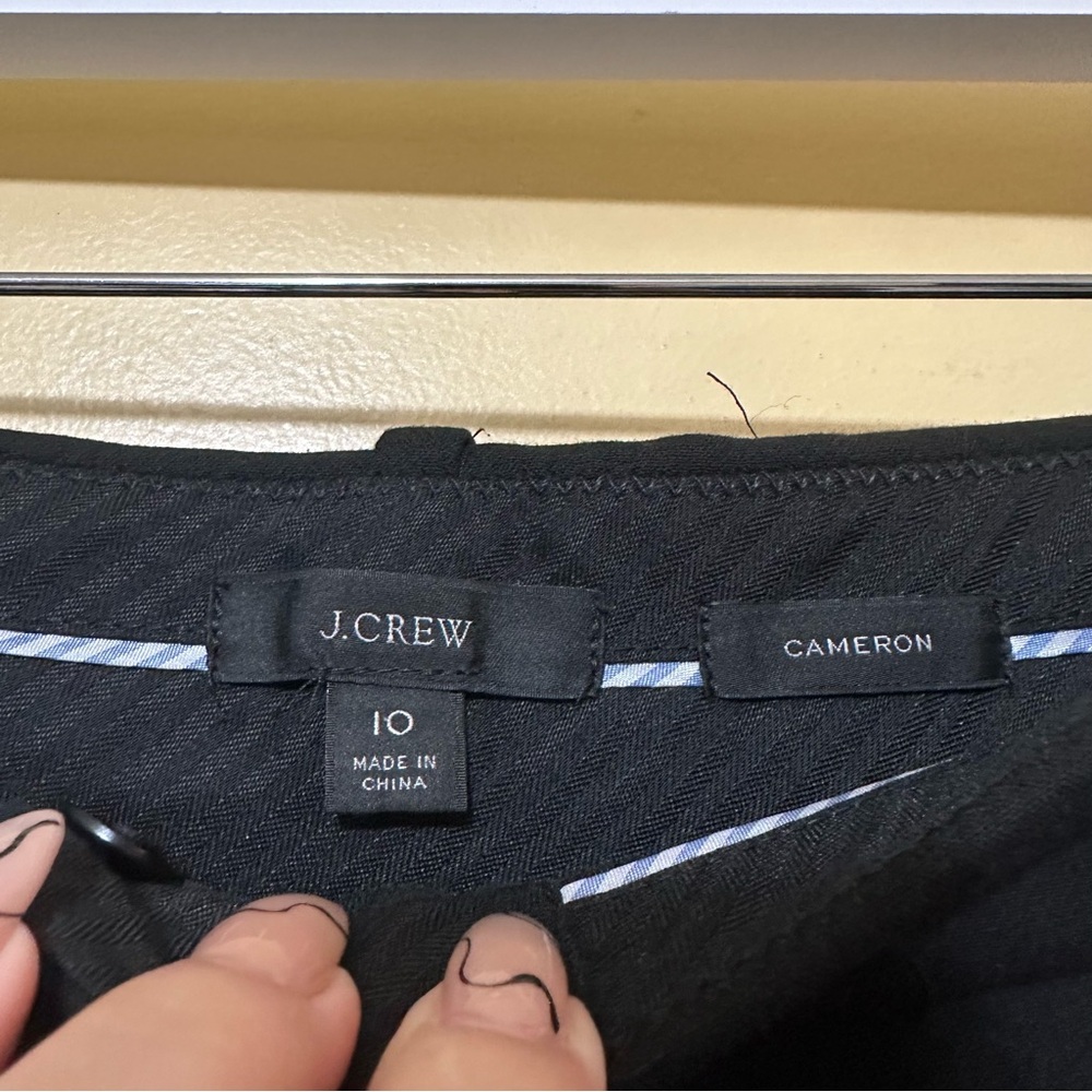 J. Crew Cameron Stretch Straight Leg Trouser Ankle Pants Women 10 Black - Picture 4 of 7